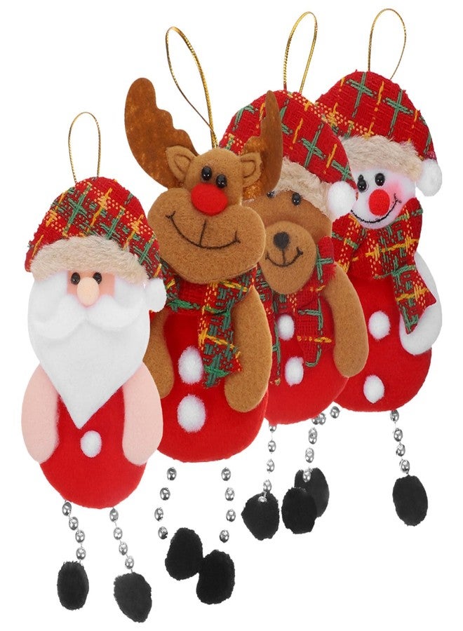 squishy 4Pcs Christmas Decorations, Holiday Ornaments with String for Christmas Decor, Holiday Home Party Decorative Set for Festival Celebration (Multicolor（E） 4PCS) - Image 2